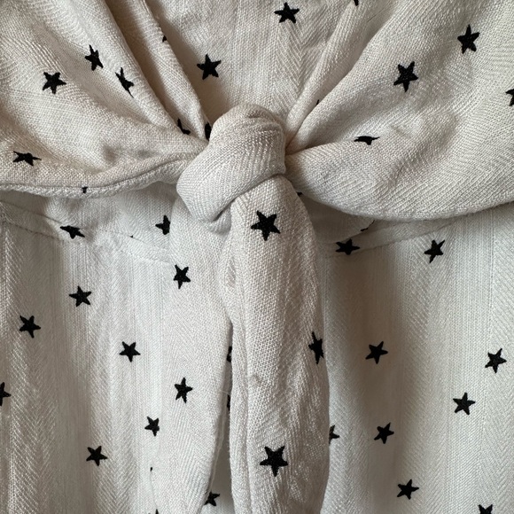 Aqua•tie front spaghetti strap mini dress•medium•rayon blend•black & white stars - Picture 14 of 16